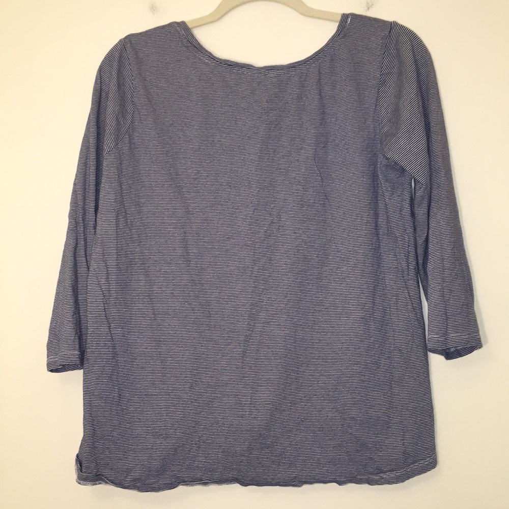 People Long Sleeve High Low 3/4 Sleeve Boho Shirt-Size Large-100% Cotton